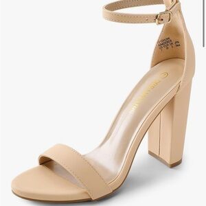 Dream Pairs Tan Block Heel